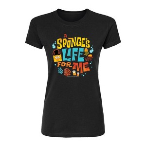 Women's - Spongebob Squarepants - Spongebob: The Search For Squarepants Sponges Life For Me Fitted Graphic T-Shirt - 1 of 4