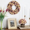 Northlight Artificial Floral Wooden Spring Wreath - 12" - Pink and Yellow - 2 of 4