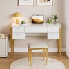 47" Makeup Vanity Desk with Mirror & Lights - 3 Lighting Modes - 5-Drawer Vanity Set with Chair - Stylish Cosmetic Storage for Bedroom - 4 of 4