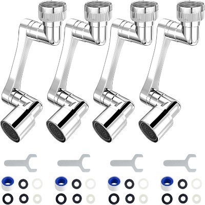 Attop 4-Piece 1080° Rotating Faucet Extender Set, Heavy-Duty Splash-Proof Filter Aerator with Multi-Functional Arm for Kitchen & Bathroom