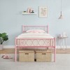 Whizmax Metal Twin Size Bed Frame with Headboard and Footboard for Girls and Boys, Platform Bed Frame with Iron-Art Sweet Heart, No Box Spring Needed - 2 of 4