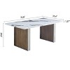 NicBex Dining Table 70.8" Marble MDF Rectangular Dining Table for 6 or 8 with Stainless Steel Legs for Dining room - 3 of 4