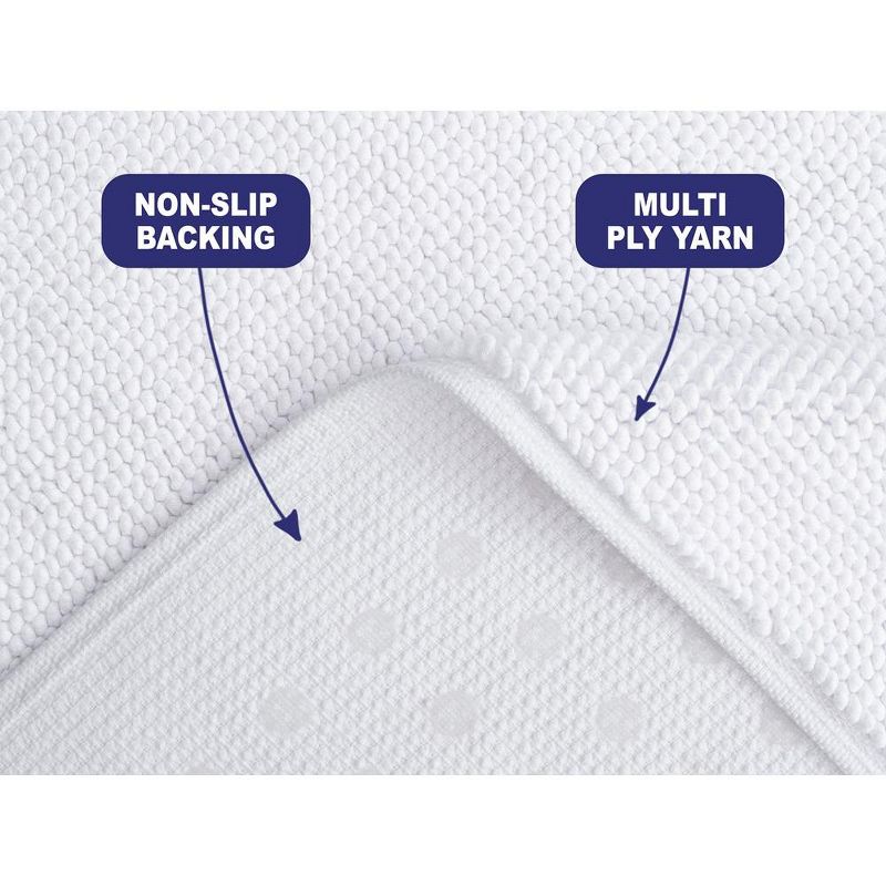 American Soft Linen 100% Cotton Bath Mat Rugs, Slip Resistant Bottom Base Bath Mats for Bathroom, 2 of 11