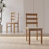 Set of 2 Rustic Solid Wood Dining Chairs with Cushioned Seat, Classic Armless Chairs for Dining Room or Kitchen-Panipeachy - 2 of 4