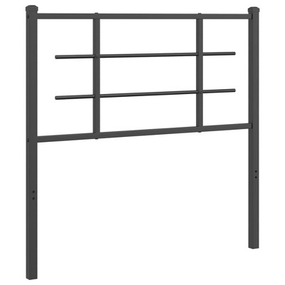 vidaXL Black Metal Headboard 39.4" - Single Bed Frame Header for Home Bedroom Furniture