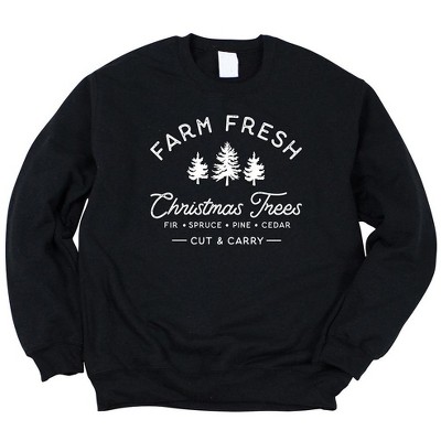 Simply Sage Market Women s Graphic Sweatshirt Farm Fresh Christmas Trees 2xl Midnight Target