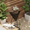 JIONJOY Contemporary Triangle Side Table with Wood Top & Metal Base - 4 of 4