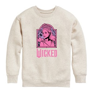 Boys' - Wicked - Stained Glass Glinda Graphic Long Sleeve Fleece Sweatshirt - 1 of 4