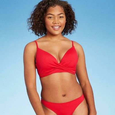 target red bathing suit top