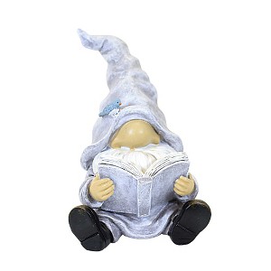 Roman 8.5 Inch Book Lover Gnome Statue Bluebird Garden Gnome Figurines - 1 of 3