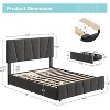 Bed Frame with Adjustable Headboard and 2 Storage Drawers, Upholstered Platform Bed Frame with Wooden Slats Support - 2 of 4