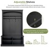 Chic Crate-47.2in Wide Hall Tree – Multi-Functional Bench +3 Hooks | Rect. Shelf Coat Rack | Hallway Storage | Black - 4 of 4