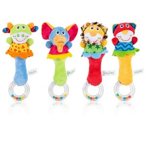 WhizMax Baby Soft Rattles Toys,Infant Sensory Development Hand Grip Toys,Cute Stuffed Animal Handbells for Baby - 1 of 4