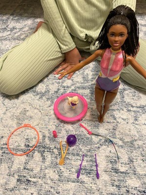 Barbie brooklyn Gymnast Doll Playset With Fashion Doll Puppy Trampoline And Accessories target Exclusive Target