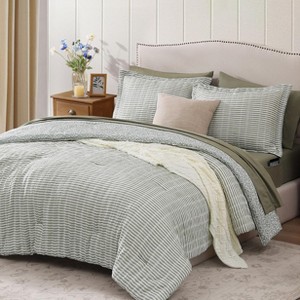 BAGOKIE 7 Pieces Bed in a Bag with Revesible Comforter, Sheets, Pillowcases & Shams, - 1 of 4