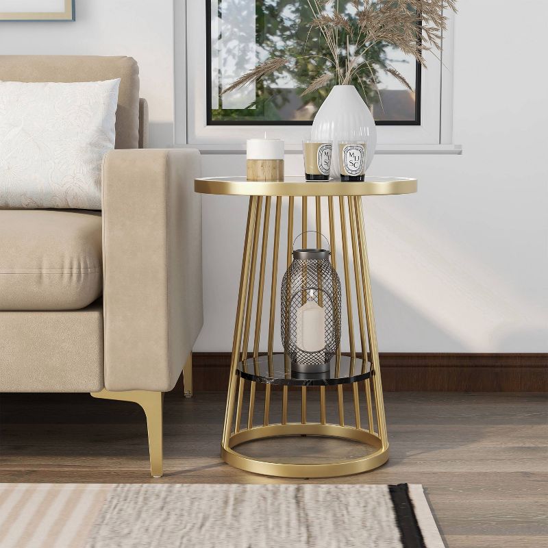 Tinful Modern Round Side Table - HOMES: Inside + Out, 3 of 14