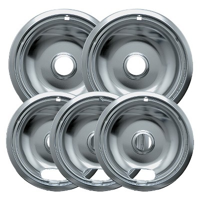 Range Kleen 5pc Style "A" Drip Pans - Chrome