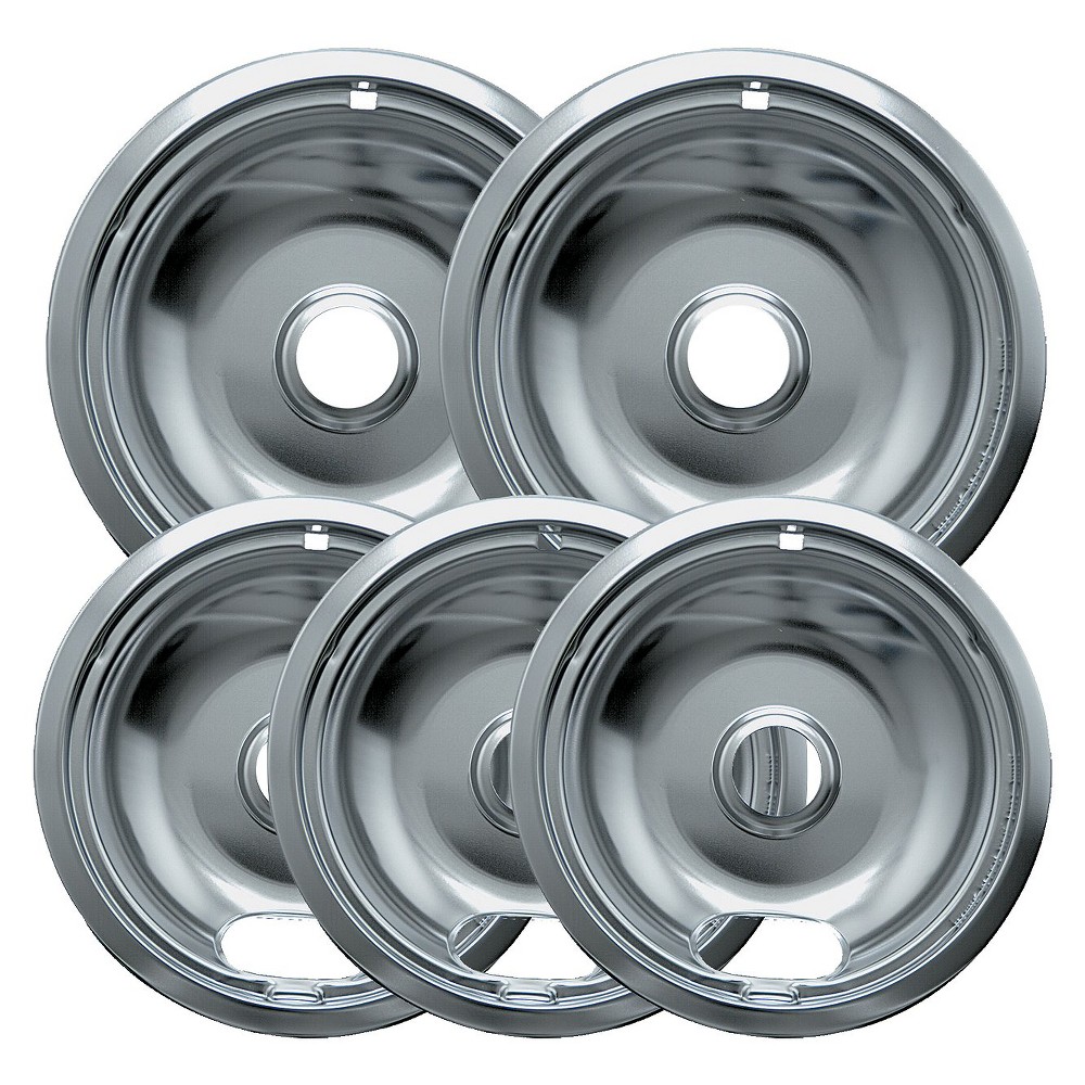 Range Kleen 5pc Style A Drip Pans - Chrome