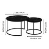 INFURNIC Coffee Tables Round Nesting Coffee Table Set of 2 Industrial Wood Finish Sturdy Metal Frame for Living Room, Black, 31.3"*29.7"*3.85" - 4 of 4