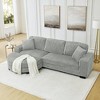 110.63" Corduroy L-Shaped Modular Sectional Sofa with Arc-Shaped Footstool and Removable Cushions - 2 of 4