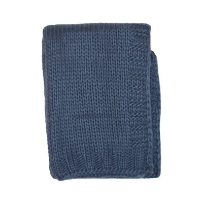 Kimberly Grant Large Gauge Cable Knit Blanket - Navy