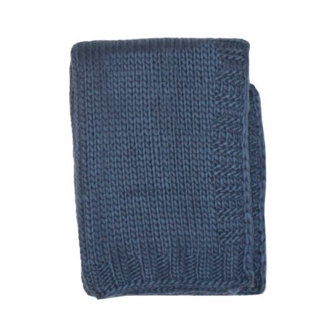 Kimberly Grant Large Gauge Cable Knit Blanket Navy Target