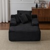 TiramisuBest Oversized Chaise Lounge Chair, Plush Corduroy Cloud Couch Daybed with 3 Pillows & Wide Armrest, No Assembly Needed, White - 2 of 4