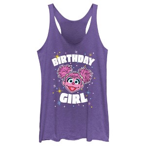 Women's Sesame Street Birthday Girl Abby Cadabby Racerback Tank Top - 1 of 4
