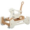 Qaba 5 in 1 Kids Rocking Horse, Alpaca Toddler Spring Rocking Toy & Sliding Car Balance Bike Push Cart with Detachable Base, Safety Guardrails, Brown - 4 of 4