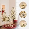 LuxenHome 3-Piece Pre-Lit Green Sweeping Branches Artificial Christmas Tree Set with Light Faux Snow - 2 of 4