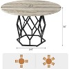 47'' Round Dining Table 4-6 People Kitchen Dining Room Tables w/ Metal Base (No Chiar) - 2 of 4