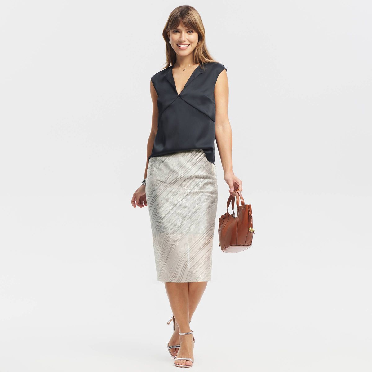 Women's Cap Sleeve Satin Top - A New Day™ - thumbnail 4