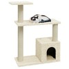 vidaXL Cat Tree Cream Engineered wood, plush, sisal - 3 of 4