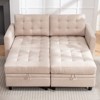 Mjkone Convertible Modular Sectional Sofa with Adjustable Armrest,Movable Storage Ottoman - 3 of 4