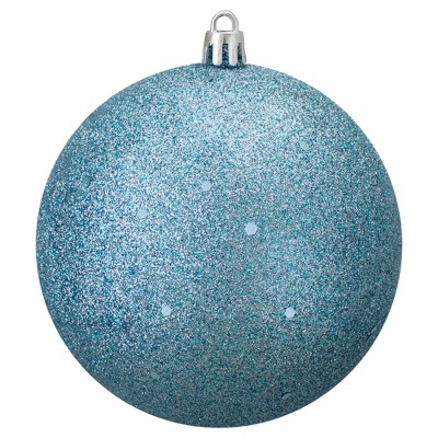 Northlight Holographic Glitter Shatterproof Christmas Ball Ornament - Turquoise Blue - 4" (100mm)