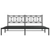 vidaXL Metal King Size Bed Frame with Headboard - Black Steel, Metal Slats & Legs, Storage Space, 81.5"x78"x35.4" - 3 of 4