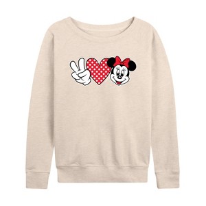 Women's - Disney - Peace Love Minnie Mouse Lightweight French Terry Slouchy - 1 of 4