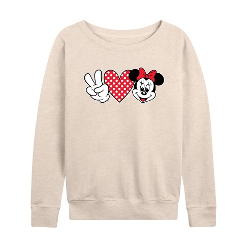 Women's - Disney - Peace Love Minnie Mouse Lightweight French Terry Slouchy - image 1 of 4