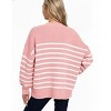 I am a Fashion junky Zenana Exposed Seam Striped Oversized Sweater - 3 of 3