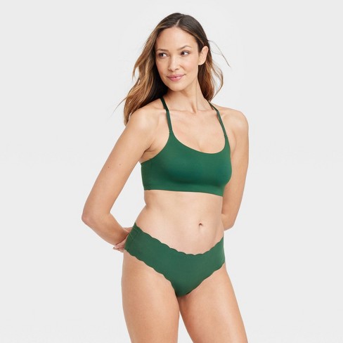 Women's Scalloped Edge Cheeky Underwear - Auden™ Green M : Target