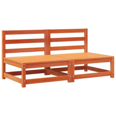 vidaXL Garden Sofa Wax Brown Solid pine wood Medium Modular