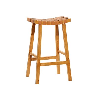 Rustic Wood Stool Brown - Olivia & May