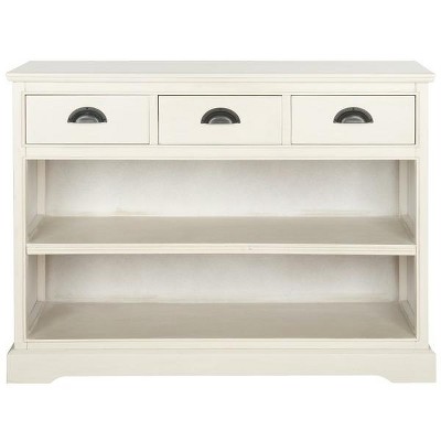 Transitional Prudence 39" White Bookshelf Console with 3 Drawers