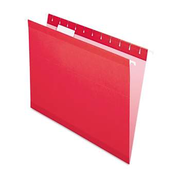 Pendaflex Reinforced Hanging Folders 1/5 Tab Letter Red 25/Box 415215RED