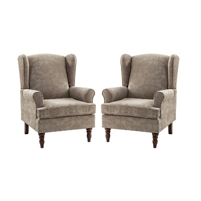 Set of 2 Umberto Traditional Accent Armchair with Turned Legs | ARTFUL LIVING DESIGN
