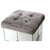 Passion Furniture Decor Brownish Gray Square Velvet Upholstered Ottoman - 3 of 4
