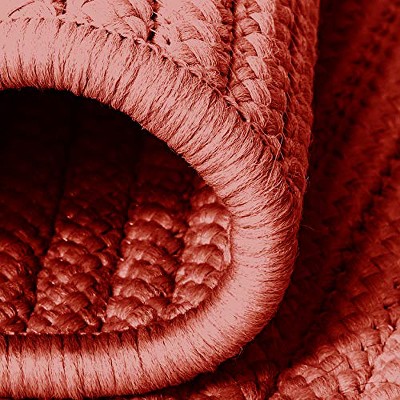 Sangria Red Braided Synthetic Outdoor Rug 2'x3'