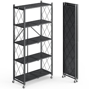 HONGGE 5-Tier Storage Shelves Foldable metal shelves Garage Shelving Units 750-Lb Capacity - 1 of 4