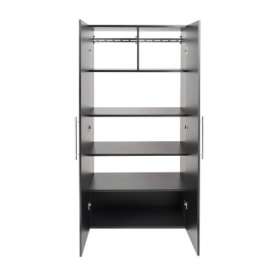 Prepac Black Large Adjustable Shelving Storage Cabinet