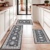 DOMETOUR Farmhouse Kitchen Rugs Set of 3 Washable Throw Rugs with Rubber Backing Non Slip Floor Mats Carpet for Kitchen, Laundry Room - 2 of 4